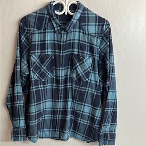 Women’s 2XL Eddie Bauer Cotton Flannel Snap Shirt